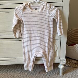 Striped Tan and White Kids One Piece